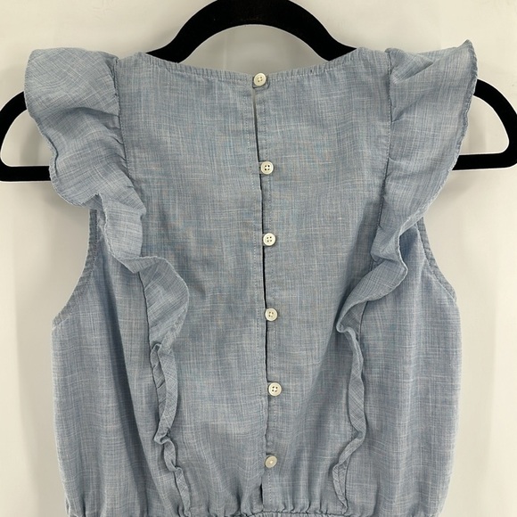 Madewell Bellflower Ruffle Dress Craft Blue 2 - Picture 8 of 9